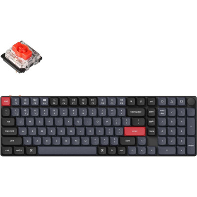 Keychron Клавіатура механічна K17 PRO 100Key, Gateron MX 2.0 Red, WL/BT/USB-A, QMK, RGB, чорний в центрі