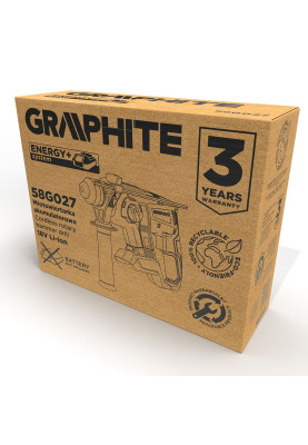 Graphite Перфоратор акумуляторний Energy+ SDS-plus 18В 2.2Дж 2.26кг без АКБ та ЗП
