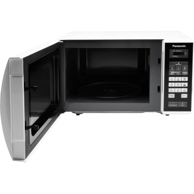 Panasonic Мікрохвильова піч, 25л, 800Вт, дисплей, відкрю ручкою, біло-чорний