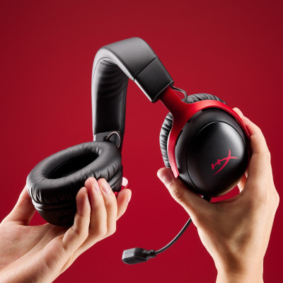 HyperX Гарнітура ігрова Cloud III S, WL/USB-A/USB-C, чорно-червоний