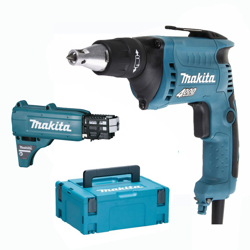 Makita Шурупокрут для гіпсокартону FS4300JX2, 570Вт, 4000 об/хв, 10-16Нм, 1.4кг, Makpac + аксесуари