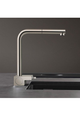 Hansgrohe Змішувач для кухні Aquno Select M81, довж.виливу - 210мм, поворотний, витяжний, 1 важіль, сталь