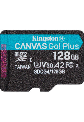 Kingston Карта пам'яті microSD 128GB C10 UHS-I U3 A2 V30 R200MB/s