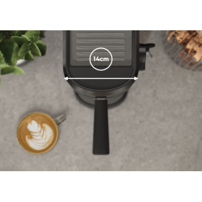Electrolux Кавоварка рожкова, 1л, мелена, ручний капуч, LED-дисплей, підігрів чашок, чорний
