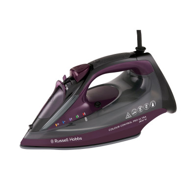 Russell Hobbs Утюг Colour Control Pro Ultra, 2800Вт, 380мл, паровий удар -195гр, самоочищення, індик.температури, керам. підошва, сіро-фіолетовий