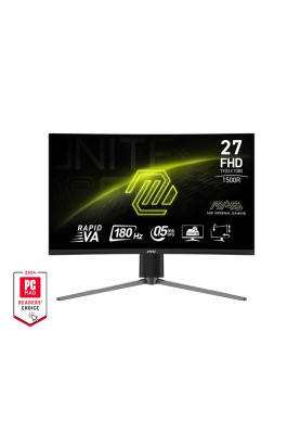 MSI Монітор 27" MAG 27C6PF 2x HDMI, DP, Audio, VA, 180Hz, 0.5ms, sRGB 93%, CURVED, AdaptiveSync, HAS