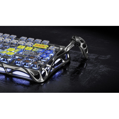 GravaStar Клавіатура механічна Mercury K1 Pro 80keys, GravaStar x Kailh Speedy Mint, BT/WL/USB, RGB, Interstellar Silver