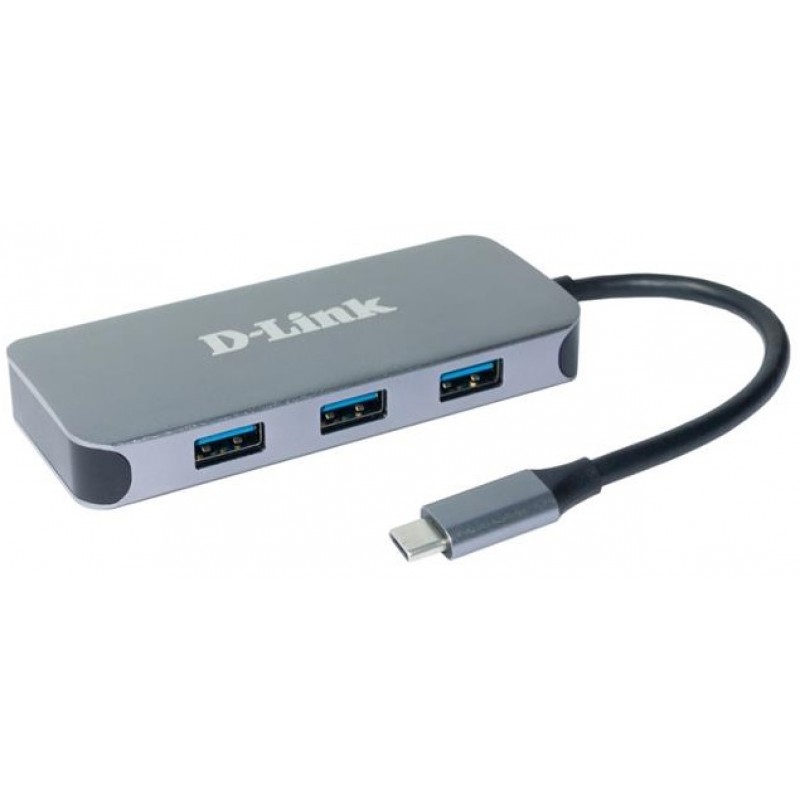 D-Link USB-Концентратор DUB-2335 3xUSB3.0, 1xUSB-C/PD, 1xHDMI 1.4b, 1xGE, USB-C