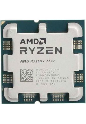 AMD Центральний процесор Ryzen 7 7700 8C/16T 3.8/5.3GHz Boost 32Mb Radeon Graphics AM5 65W w/o cooler TRAY