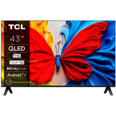 TCL Телевізор 43" TCL QLED FHD 60Hz Smart Android TV Black