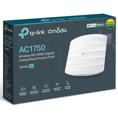 TP-Link Точка доступу EAP265 HD AC1750 2xGE LAN PoE+passive PoE MU-MIMO стельова