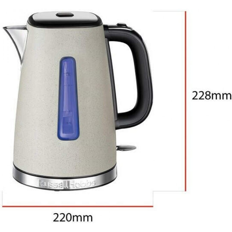 Russell Hobbs Електрочайник Luna Stone, 1.7л, метал, під камінь, бежевий