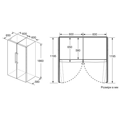 Siemens Холодильна камера Siemens, 186x60x65, 346л, 1дв., E, ST, нерж Siemens Холодильна камера Siemens, 186x60x65, 346л, 1дв., E, ST, нерж