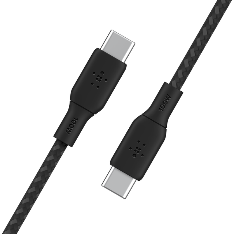 Belkin Кабель заряджання/синхронізації USB-С > USB-С 3м, 100Вт, плетений, чорний