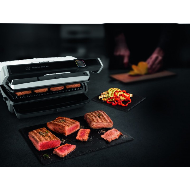 Tefal Гриль прижимний OptiGrill Elite XL 2200Вт, темп. режимів-16, з`ємні пластини, метал