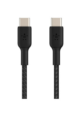 Belkin Кабель USB-C > USB-C заряджання/синхронізації 1м, 60Вт, Type-C, плетен, чорний