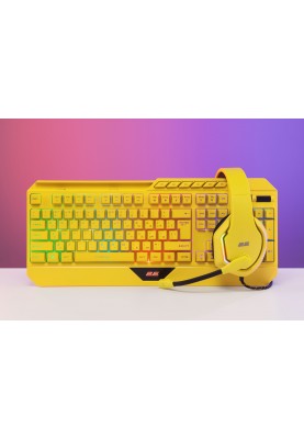 2E Gaming Клавіатура мембранна KG315 110key, USB-A, EN/UA, RGB, жовтий