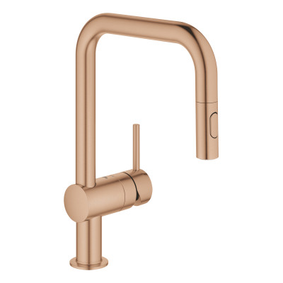 Grohe Змішувач для кухні Minta, довж.виливу - 225мм, поворотний/витяжний, 1важіль, матовий теплий захід сонця
