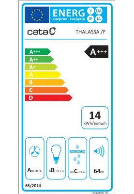 Cata Витяжка нахила, 80см, 1350м.куб/рік, Thalasa 800 xgbk, чорний