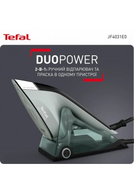 Tefal Відпарювач компактний Duo Power 2в1, 1700Вт, 400мл, паровий удар -180гр, постійна пара - 25гр, керам. підошва, світло-зелений