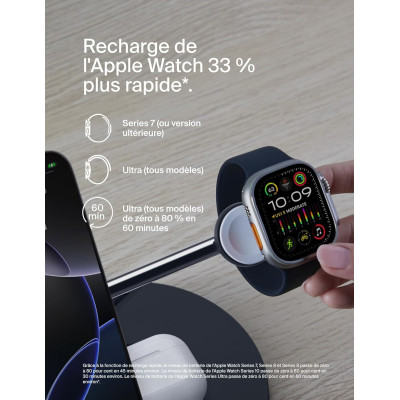 Belkin Зарядне пристрій бездротовий 3в1 Magnetic Pad Qi2 15Вт, чорний