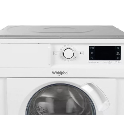 Whirlpool Прально-сушильна машина вбудована фронтальна, 7(5)кг, 1400, A+++, 60см, дисплей, пара, інвертор, білий