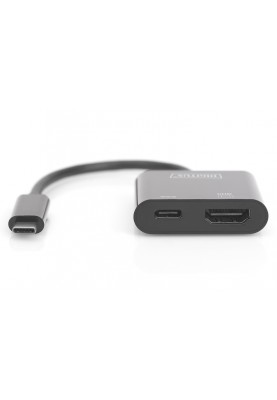 Digitus Адаптер USB-C - HDMI+USB-C UHD 4K, M/F, 0.11 m