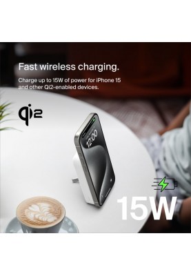 Belkin Акумулятор портативний літій-іонний Power Bank 8000мА·год, 15Вт, MagSafe Qi2, білий