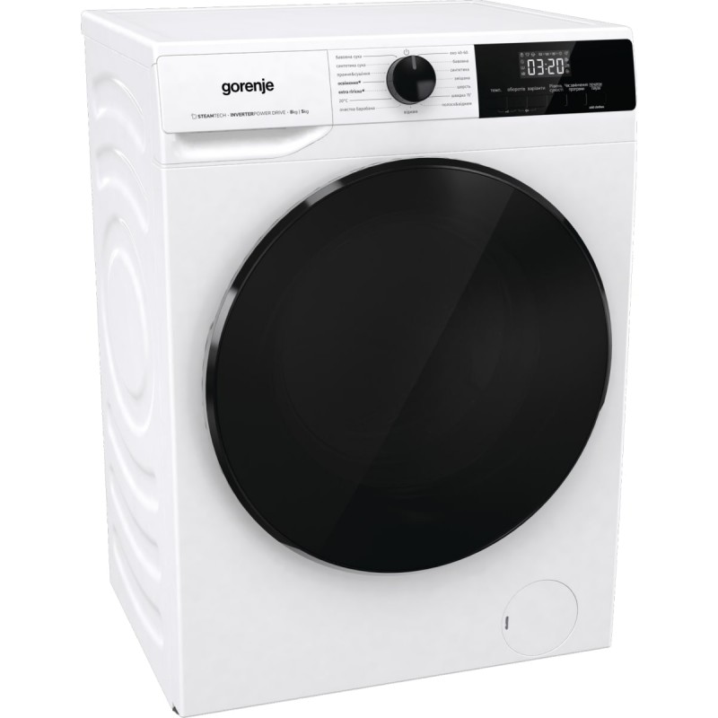 Gorenje Прально-сушильна машина фронтальна, 8(5)кг, 1400, A, 60см, дисплей, інвертор, білий