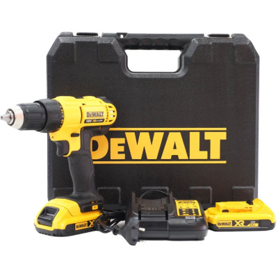 DeWALT Дриль-шурупокрут XR Li-Ion 18В акб 2х2А·год 42Нм 450-1800об/хв патрон 13мм ЗП кейс 1.28кг