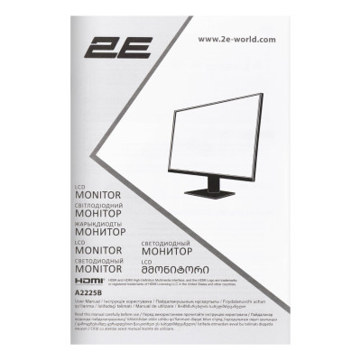 2E Монітор 2E 21.5" A2225B D-Sub, HDMI, VA, 100Hz 2E Монітор 2E 21.5" A2225B D-Sub, HDMI, VA, 100Hz