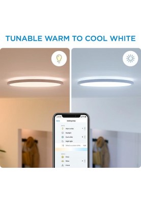 WiZ Світильник стельовий розумний SuperSlim Ceiling, 16W, 1500lm, 29,2см, 2700-6500K, Wi-Fi, білий