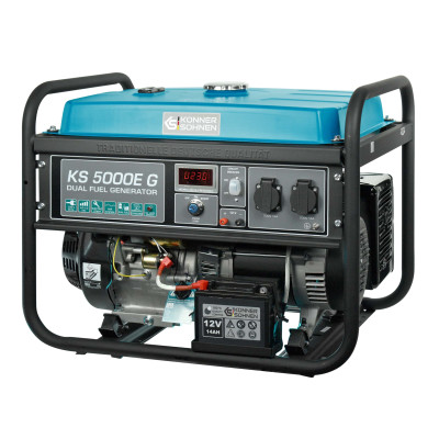 Könner & Söhnen Генератор газово-бензиновий KS 5000E G, 230В, 4.5кВт, електростартер, 77.0кг Könner & Söhnen Генератор газово-бензиновий KS 5000E G, 230В, 4.5кВт, електростартер, 77.0кг