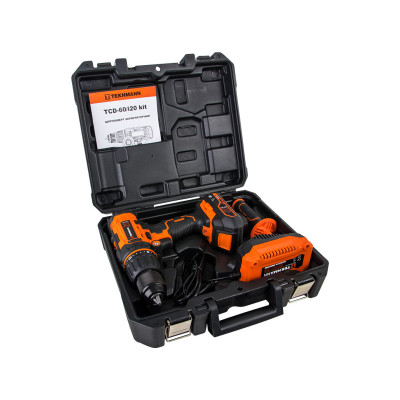 TEKHMANN Шурупокрут-дриль акумуляторний TCD-60/i20 kit 20В 1x2А·год 60Нм 440·1650об·хв 1.55кг