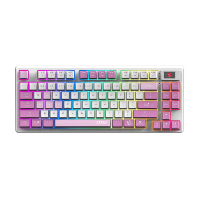 MSI Клавіатура механічна FORGE GK600 TKL W VIOLET UA 83key, mechanical Linear, USB-A, Wireless, Bluetooth, EN/UKR/RU, RGB, фіолетовий