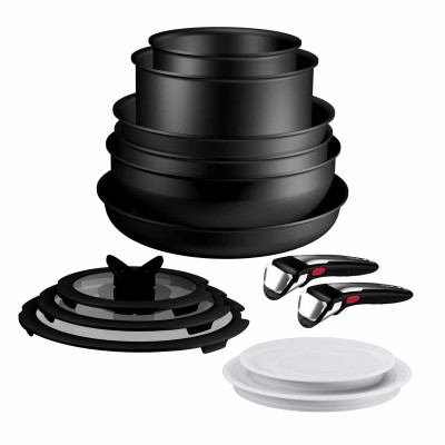 Tefal Набір посуду Tefal Ingenio Excellence+, 13 предметів, алюміній, нержавіюча сталь, бакеліт, чорний