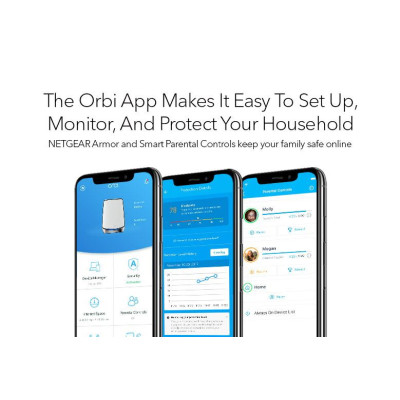 NETGEAR Система WiFi-Mesh Orbi RBK853 AX6000, 3мод, білий NETGEAR Система WiFi-Mesh Orbi RBK853 AX6000, 3мод, білий
