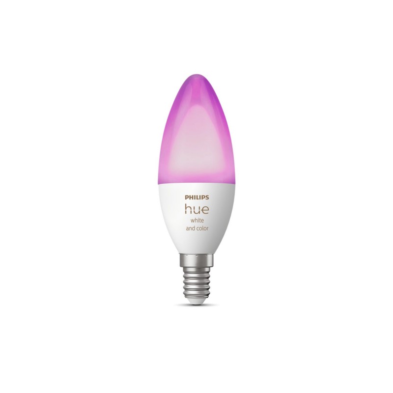 Philips Hue Лампа розумна E14, 5.3W(40Вт), 2000K-6500K, RGB, ZigBee, Bluetooth, димування