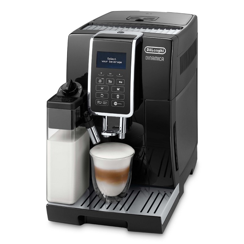 Delonghi Кавомашина Dinamica, 1.8л, зерно+мелена, автомат.капуч, авторецептів -4, чорний