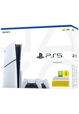 PlayStation Ігрова консоль 5 Slim Blu-ray (2 геймпади Dualsense)