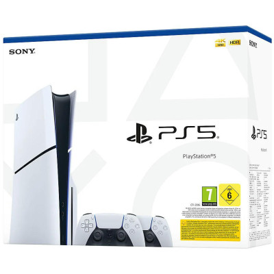 PlayStation Ігрова консоль 5 Slim Blu-ray (2 геймпади Dualsense)