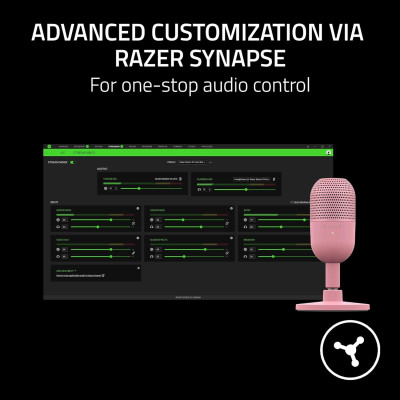 Razer Мікрофон геймінговий Seiren V3 Mini, Omni, USB-A, 1.2м, quartz