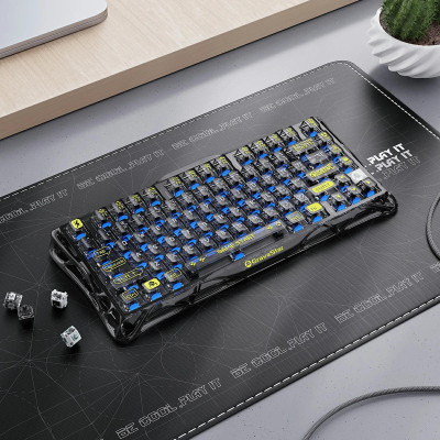 GravaStar Клавіатура механічна Mercury K1 Lite 80keys, GravaStar x BSUN Grey, BT/WL/USB, чорний