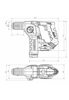 Metabo Перфоратор BH 18 LTX BL 16 акумуляторний, 18В, SDS-plus, 1.3Дж, 2 режими, 0-730об/хв