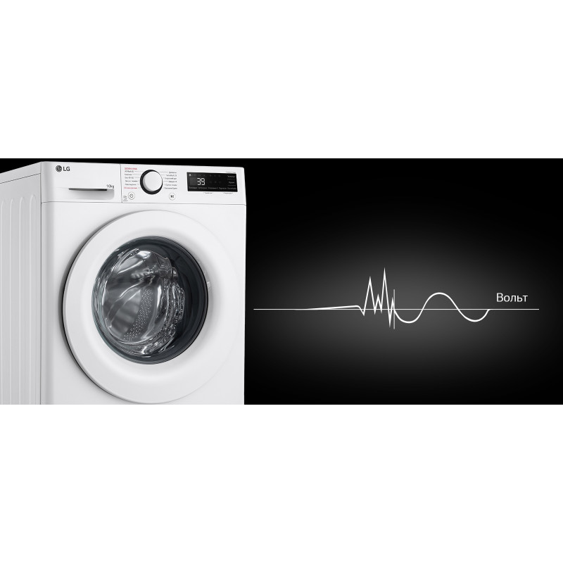 LG Пральна машина фронтальна, 10кг, 1400, A, 57см, дисплей, пара, інвертор, білий