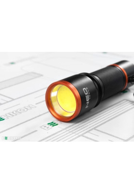 Neo Tools Ліхтар ручний, 200 люмен, 3 Вт, LED COB, алюмінієвий, 3xAA, IP20