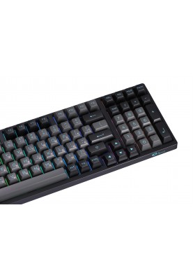 Akko Клавіатура механічна 3098N Black&Cyan 98Key, TTC Flame, BT/WL/USB-A, Hot-swappable, EN/UKR, RGB, Чорний