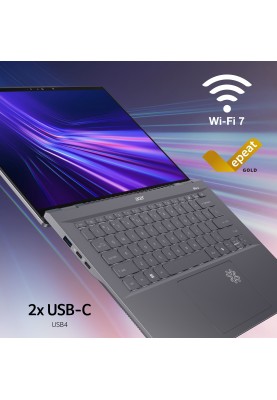 Acer Ноутбук Swift 14 AI SF14-11 14.5" WQXGA IPS, Quallcomm X1P-64-100, 16GB, F1TB, UMA, Win11, сірий