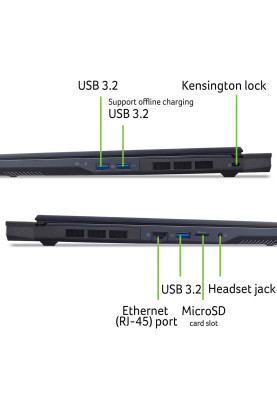 Acer Ноутбук Acer Predator Helios Neo 16 PHN16-73 16" WQXGA, Intel U9-275HX, 64GB, F1TB+1TB, NVD5070Ti-12, Lin