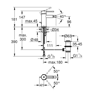 Grohe Змішувач для біде Essence неповоротний, хром